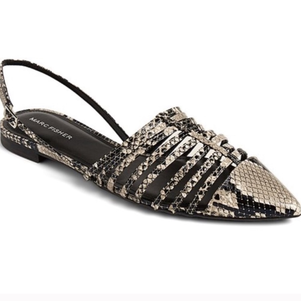 Marc Fisher Snake Skin Pointed Flats New size 7.5